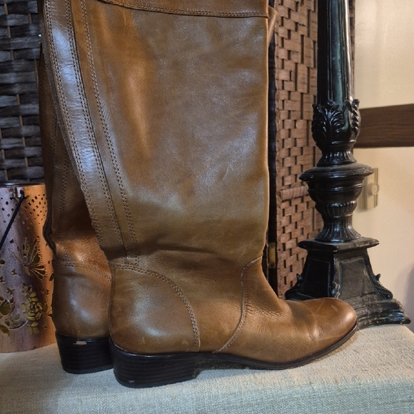 Brown Leather Knee-High Boots - Picture 1 of 5